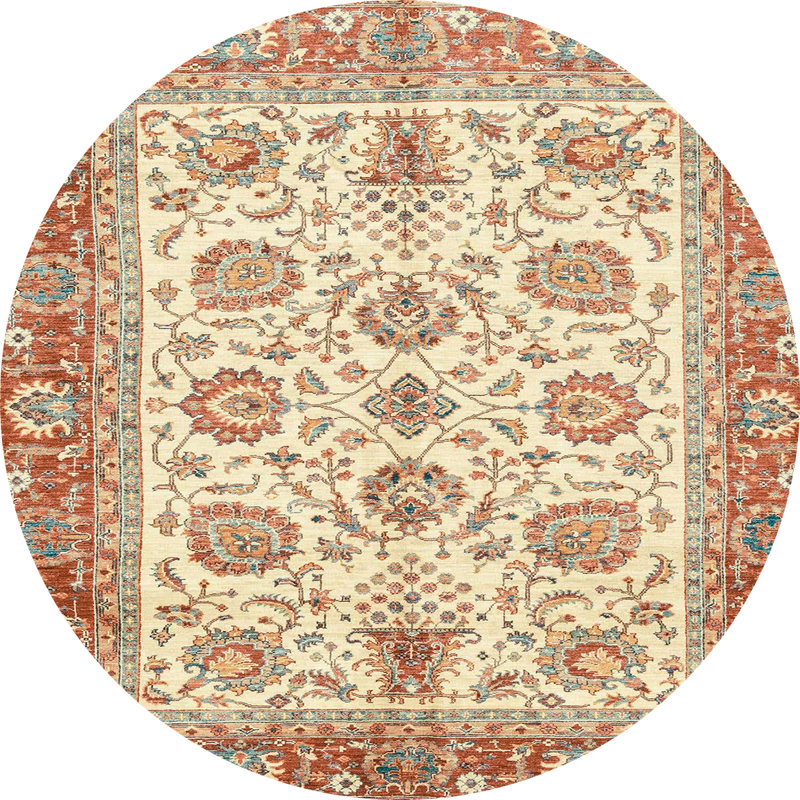 Abstract Indoor Rug, Round 4'