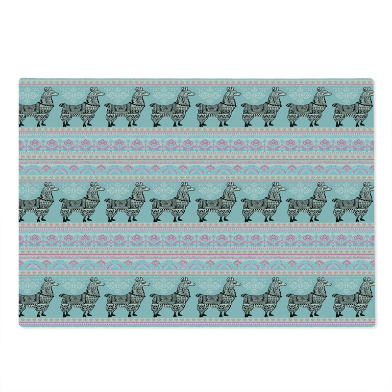 Ambesonne Llama Cutting Board Large Patterned Alpaca Multicolor