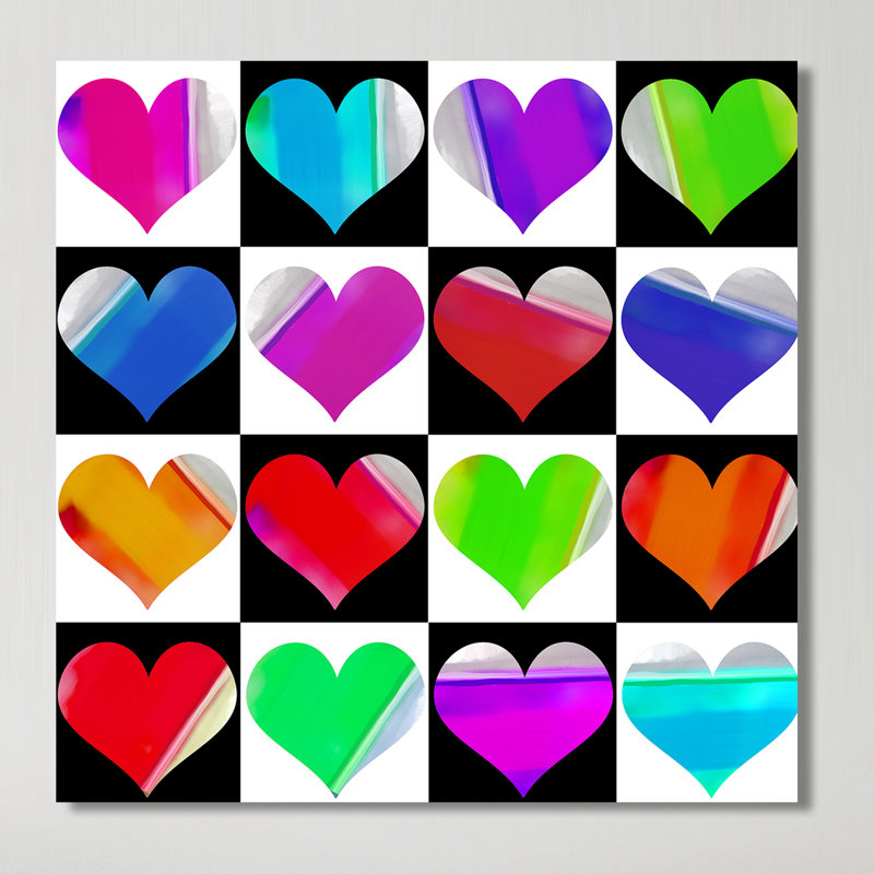 « cross my hearts », reproduction d’impression encadrée, H 24 po x l 24 po x P 1,5 po, Toile tendue