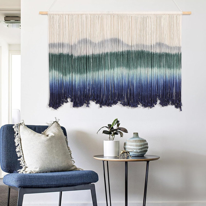 Grande décoration murale bohème Boho Dip Dye Macrame