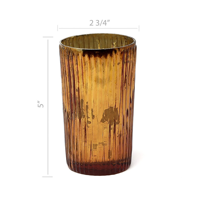 Votive en verre à côtes