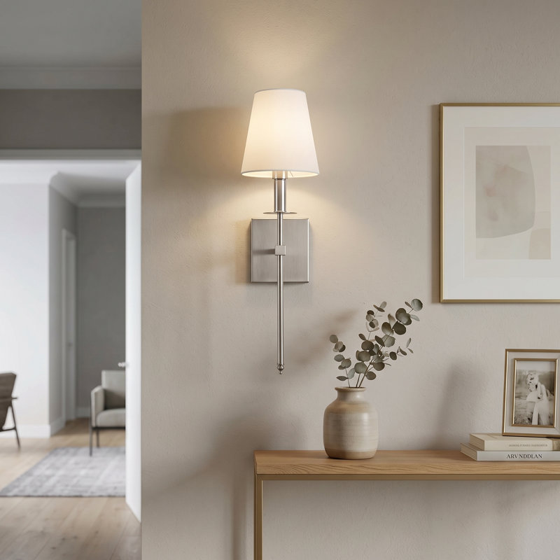 1 - Light Dimmable Wallchiere, Brushed Nickel