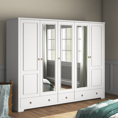 Louroujina 5 Door Solid Wood Wardrobe