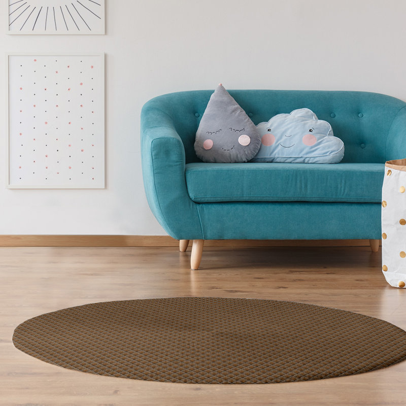 Tapis de zone orange rétro dégradé, Rond 5 pi