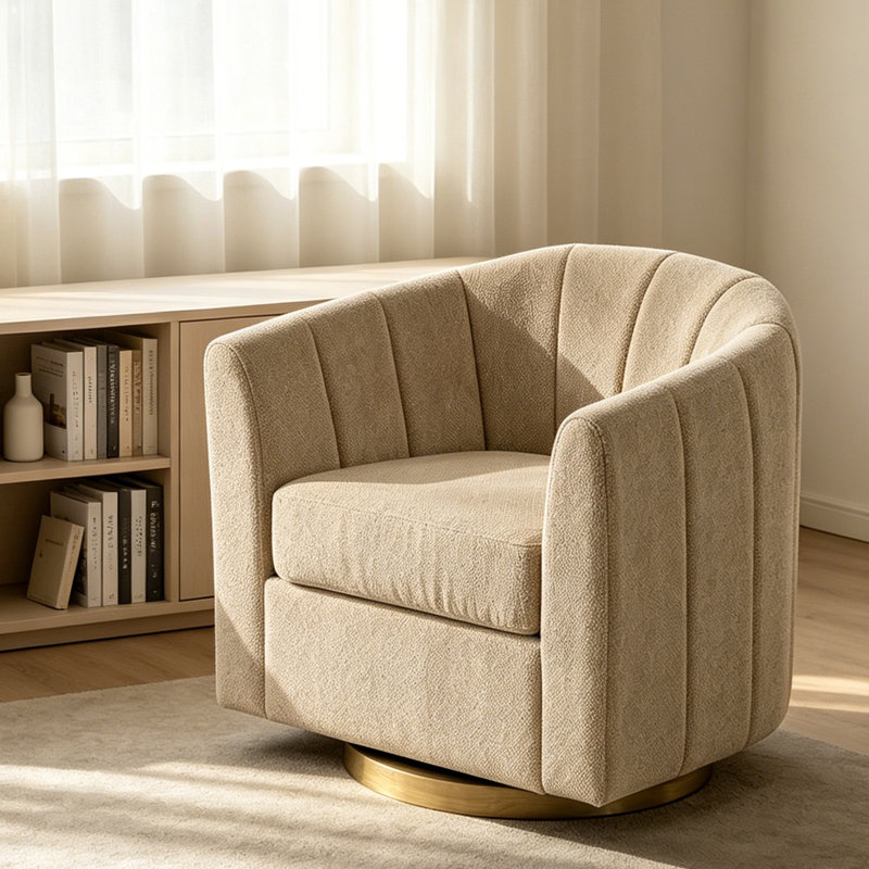 Canapé rembourré pivotant simple, Taupe