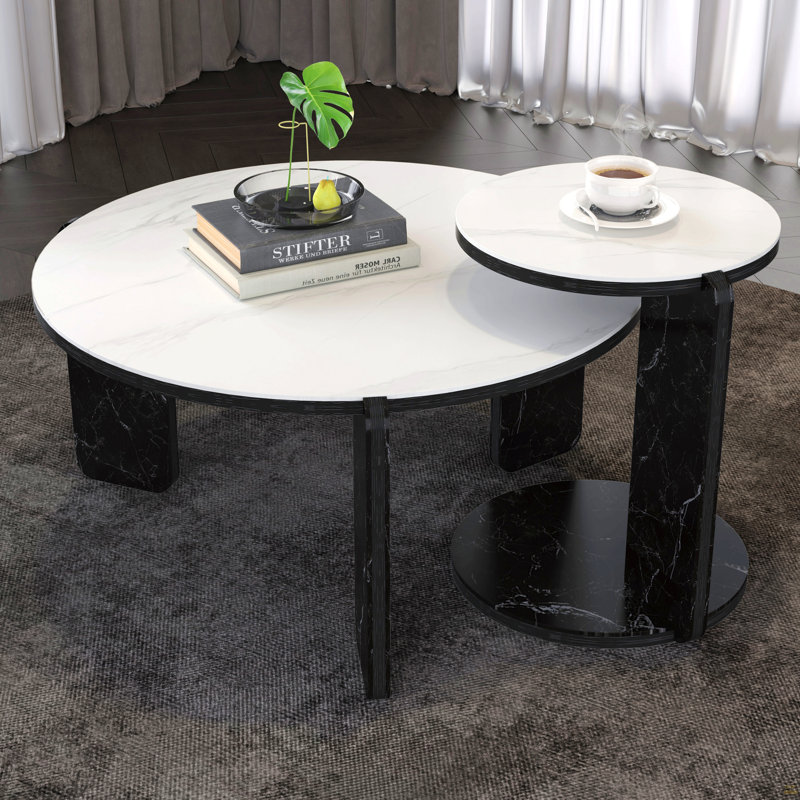 Ensemble de 2 tables basses gigognes rondes
