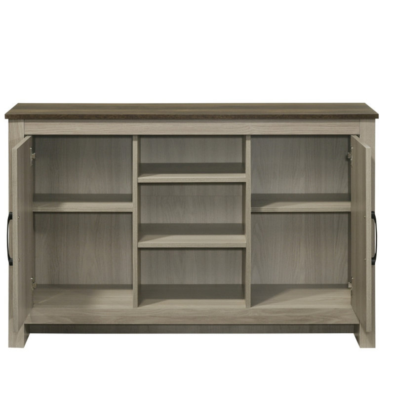 Console en chêne gris de 47 po Nilda, buffet, buffet avec portes et tablettes, armoire
