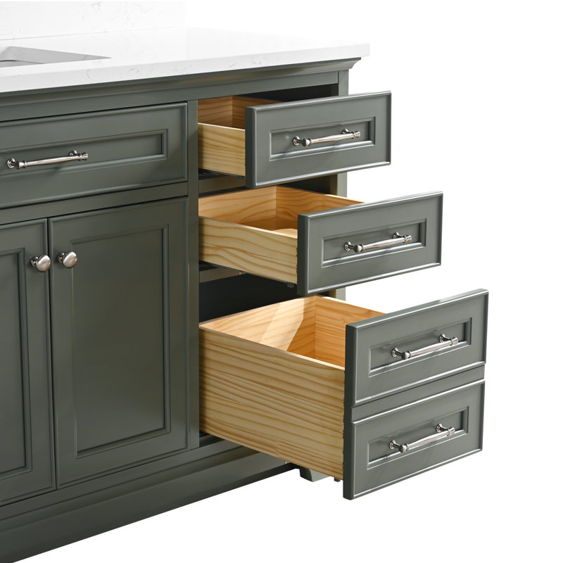Ensemble de meuble-lavabo simple 60 po Aanayah, Vert rétro