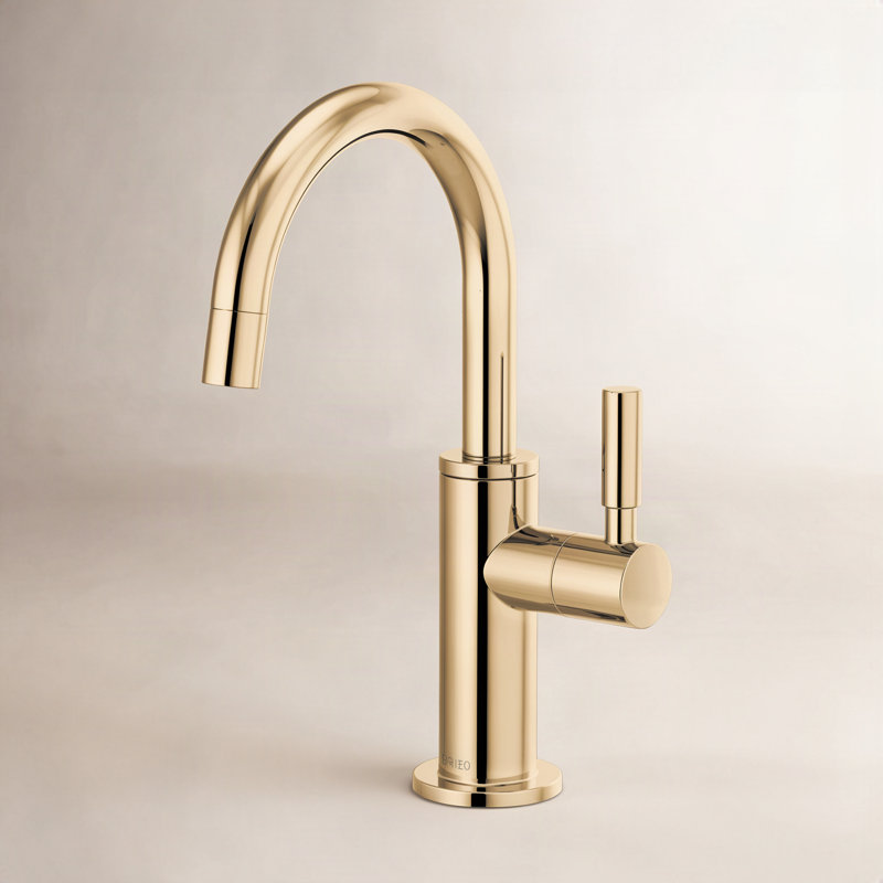 Beverage Faucet with Arc Spout, Polished Gold