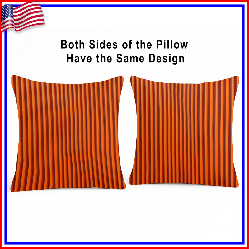 Coussins décoratifs à rayures verticales orange, 26 po x 26 po