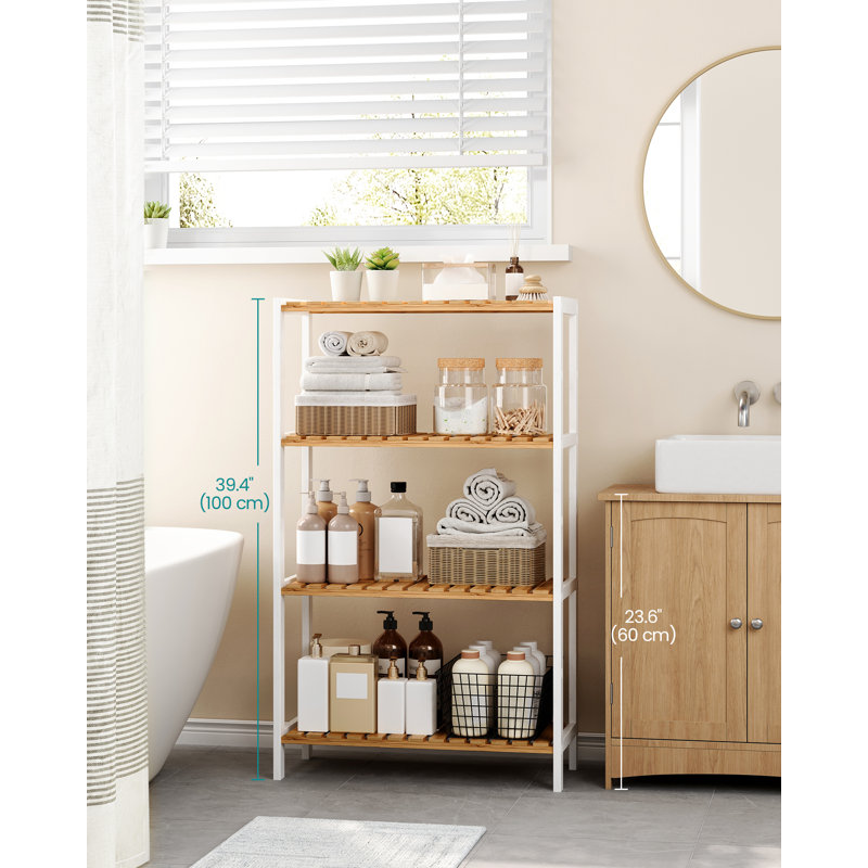 60cm W Bamboo / Rattan Shelving Unit, Natural