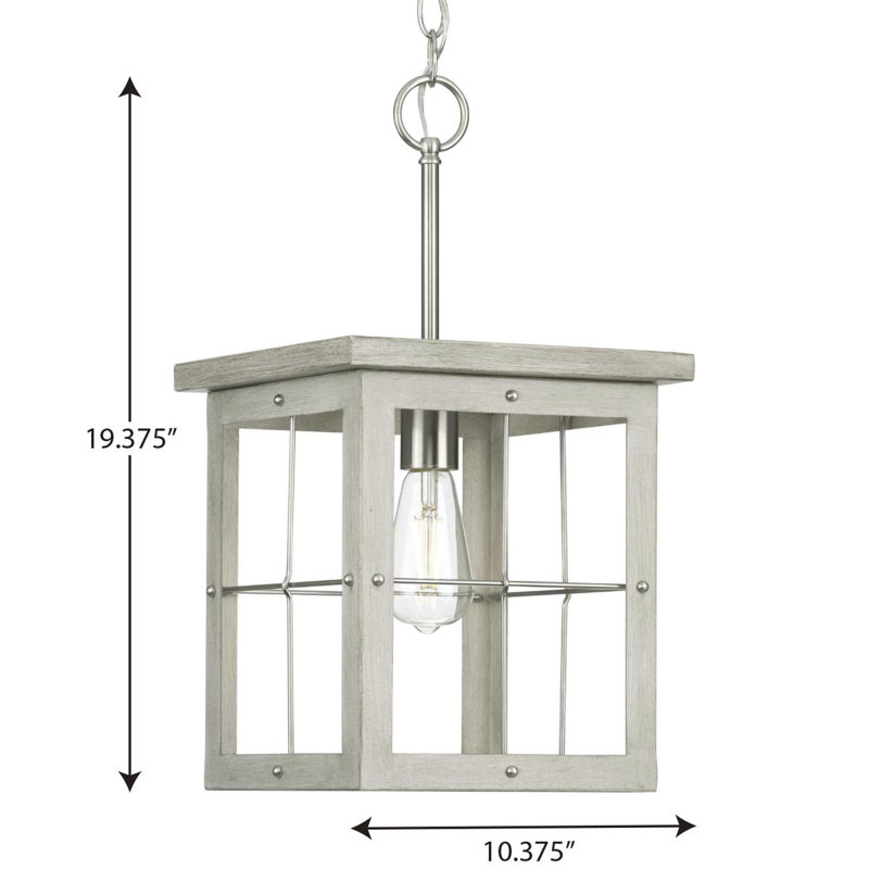 Luminaire suspendu rectangulaire à 1 lumière Andreoni, Nickel brossé