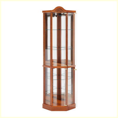 Modern Lighted Glass Display Cabinet with Adjustable Shelves