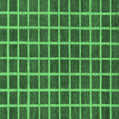 Tapis à carreaux en laine / polyester tissé à la machine en vert