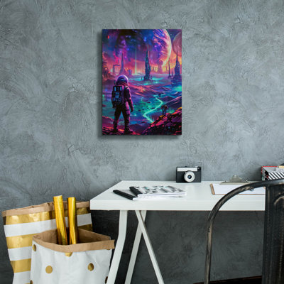 «Neon Space 1» par Momart, art mural sur toile