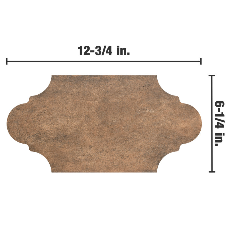 Alhama 6" x 13" Porcelain Stone Look Wall & Floor Tile, Cotto