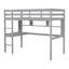 Lit mezzanine simple gris avec bureau, étagères fonctionnelles et bureau d'escalade-1566253108