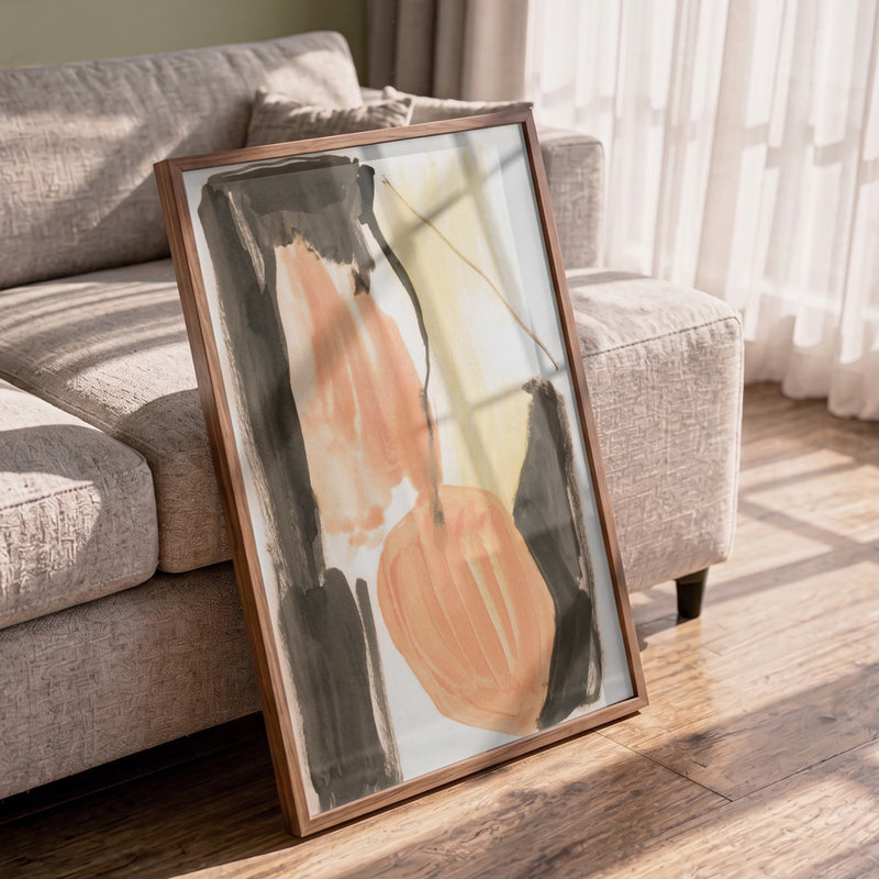 Muted Organic Forms by Cartissi — Abstract Wall Art, 12 × 18, Framed Print, Black