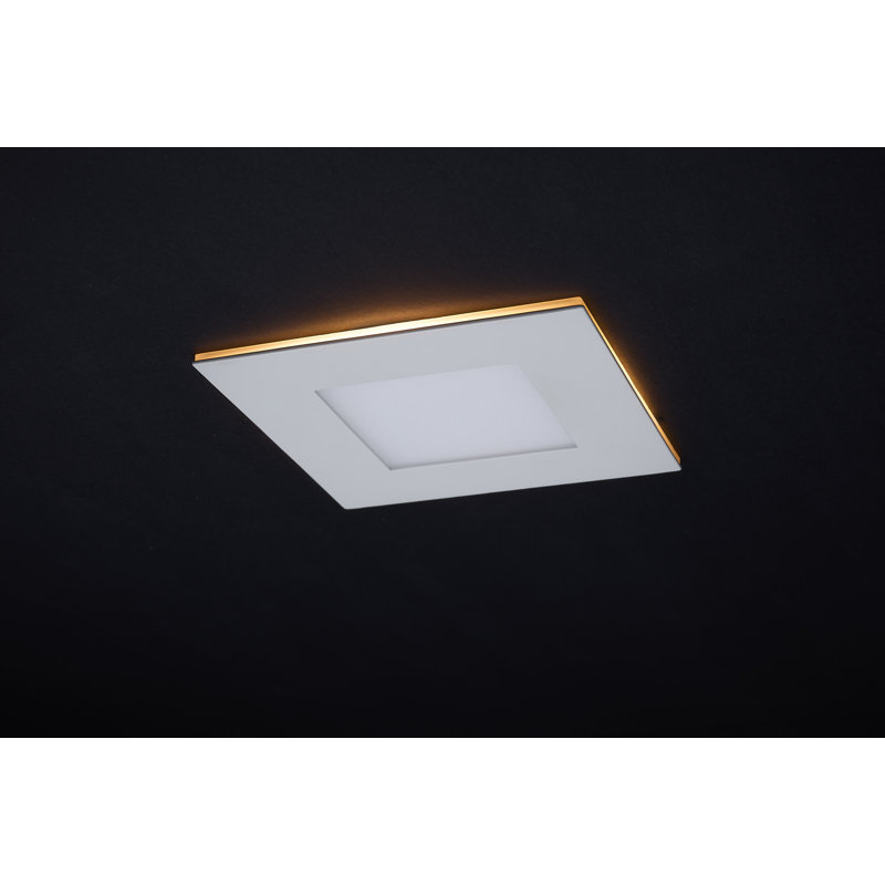 9 Watt LED Direct Wire Downlight With Night Light 4 Inch Remote Driver CCT Selectable Dimmable Square White Finish
