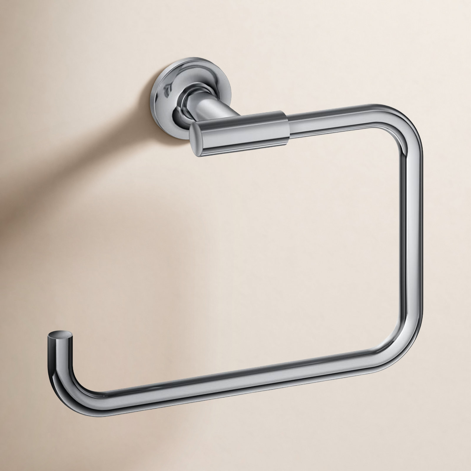 Purist Wall-Mounted Towel Ring, Polished Chrome