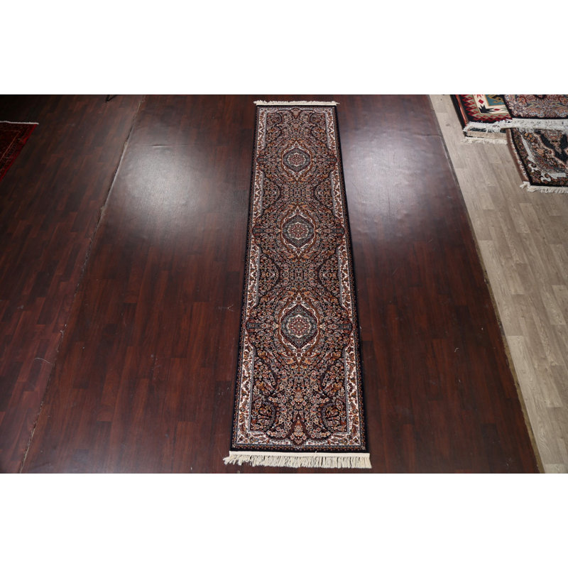 Tapis de couloir unique en acrylique noué à la main 3 pi 3 po x 13 pi 2 po Omparsad