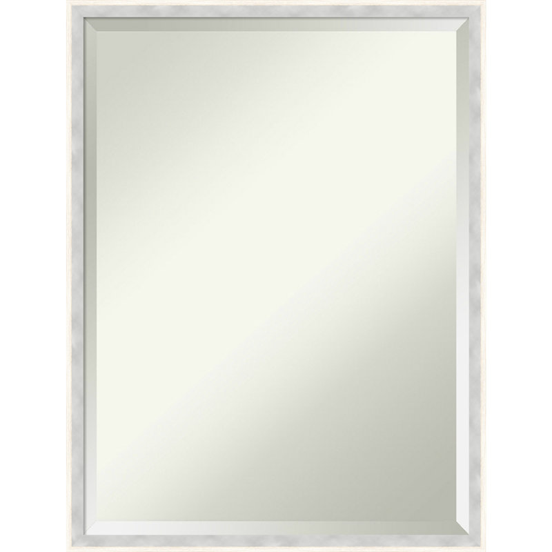 Jermani Solid Wood Wall Mirror, White/Gold, Rectangle, 25" x 37"