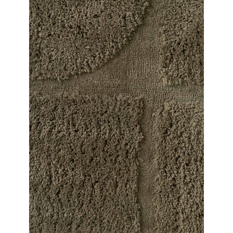 Geometric Hand Tufted Shag Area Rug, Rectangle 80 x 150 cm, Green