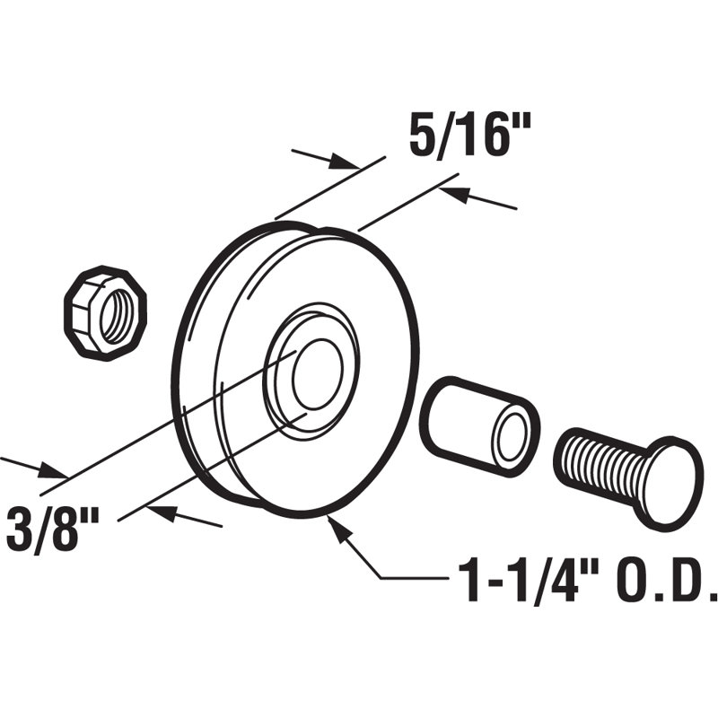 Porte à moustiquaire coulissante en polyéthylène haute densité, boulon, écrou et douille en polyéthylène haute densité Prime-Line