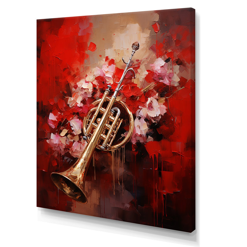 Regal Red Trumpet Triumph I, Toile tendue, 20" H x 12" W