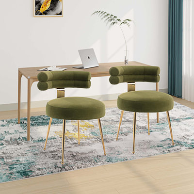 Fauteuil d'appoint en velours de 19,29 po de largeur, fauteuil d'appoint, fauteuil de lecture avec éponges haute densité