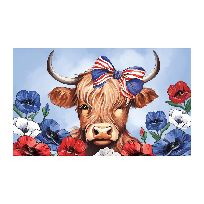 Tapis patriotique Highland Cow Estate Sassafras