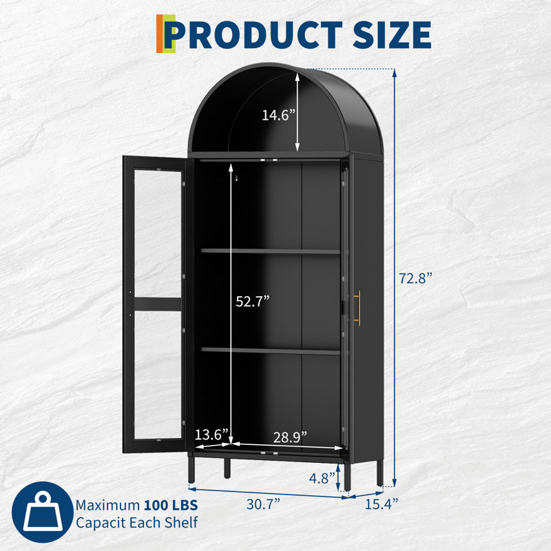 Armoire de rangement autoportante 73 po