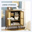 Buffet avec portes en rotin, brun