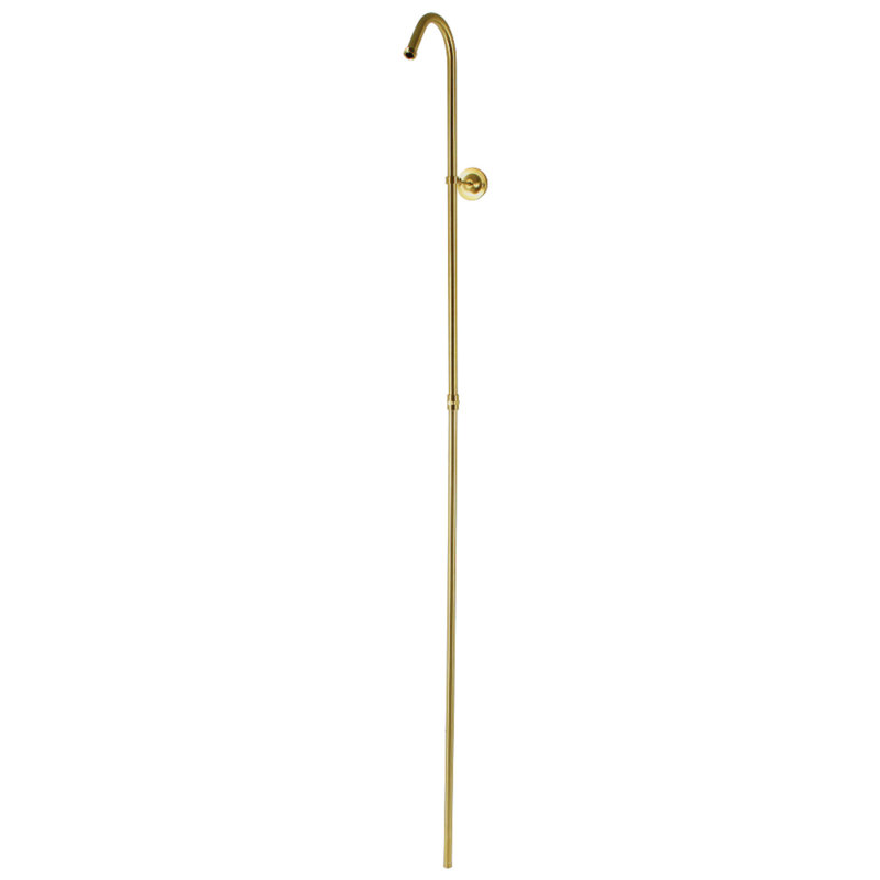 Kingston Brass Vintage 62-Inch Shower Riser with Wall Support, Brushed Brass