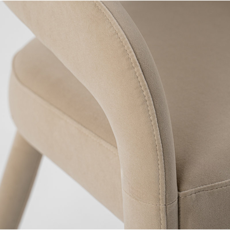 Chaise en velours Freddi, Beige