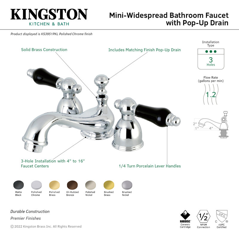 Robinet de salle de bain Kingston, Bronze huilé
