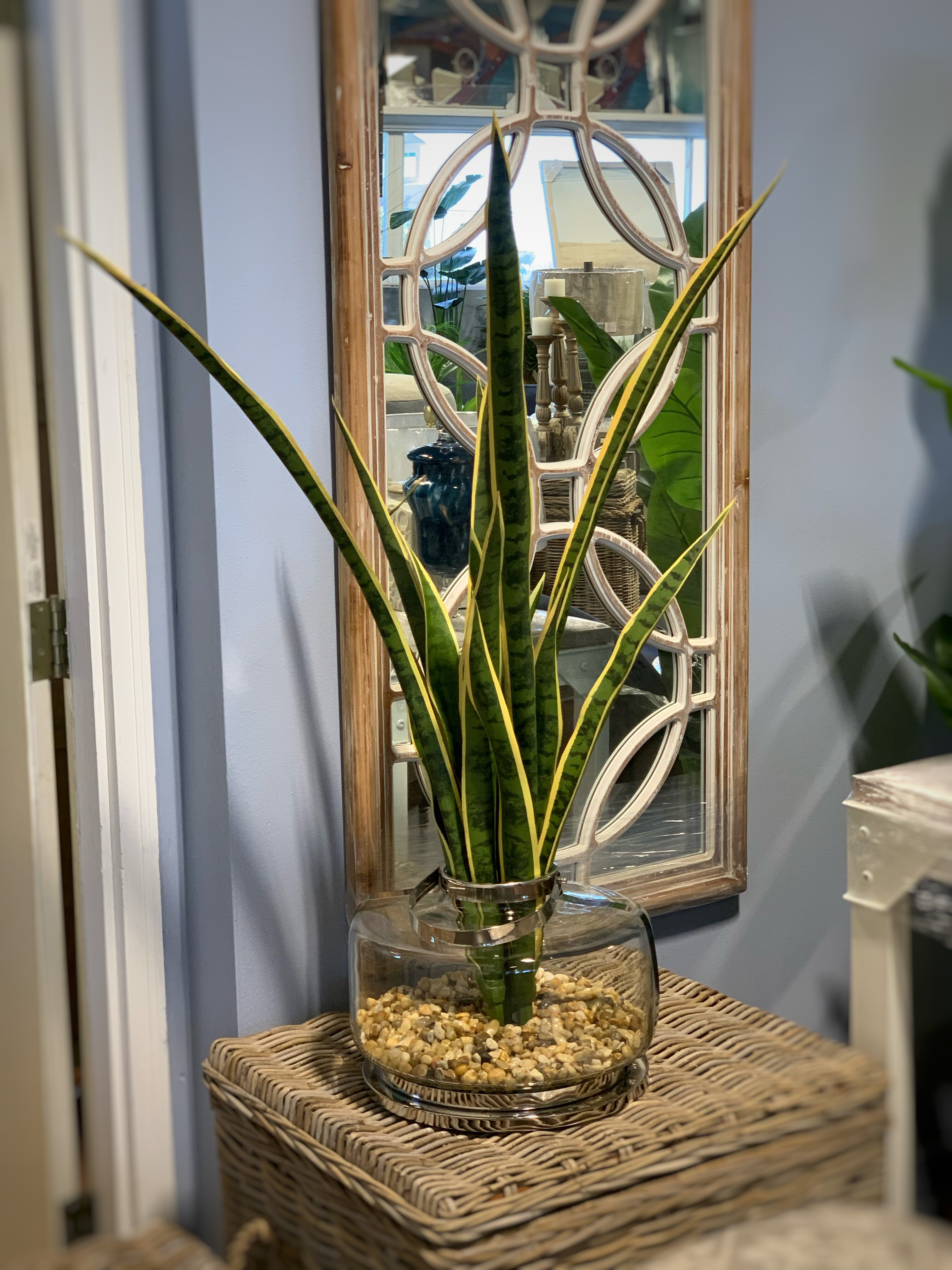 Primrue Robblee 40'' Faux Snake Plant Plant in Decorative Vase