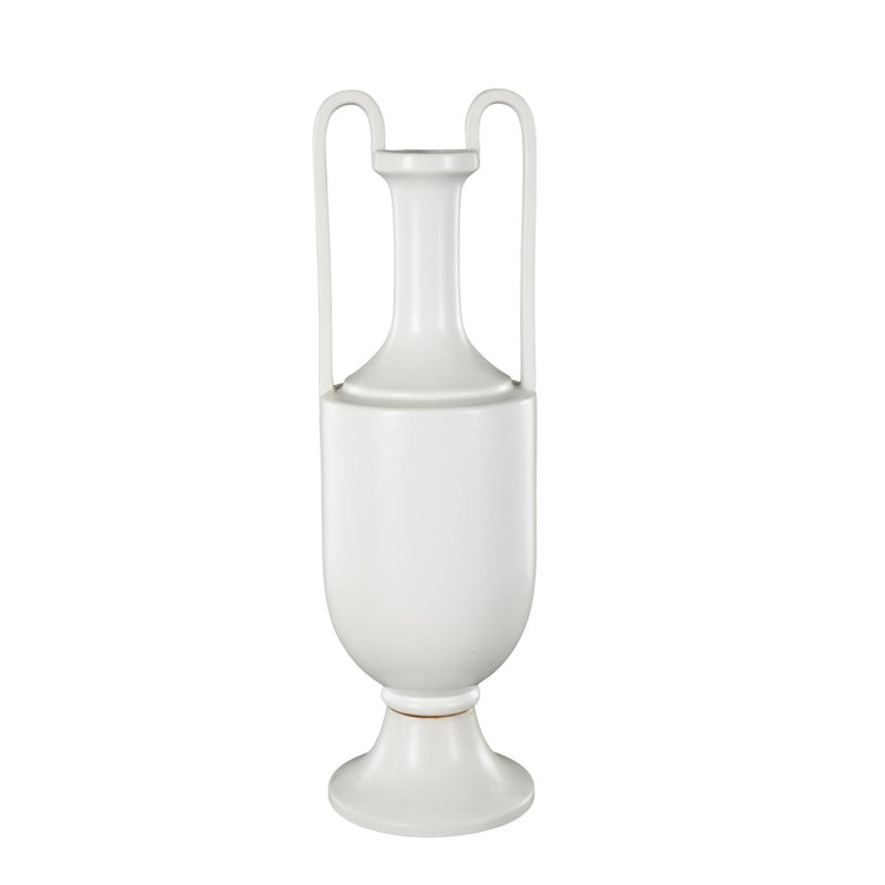 Vase de plancher en céramique / porcelaine Congresbury, Blanc, H 20,3 po x l 6,3 po x P 6,3 po