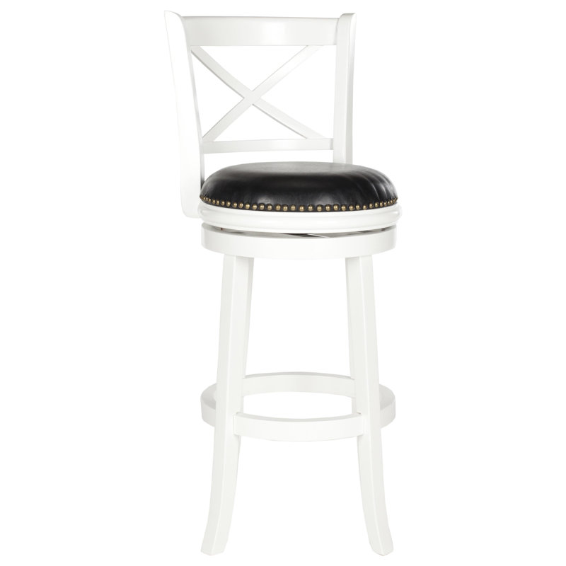 Brockway Swivel Upholstered Counter Stool, White