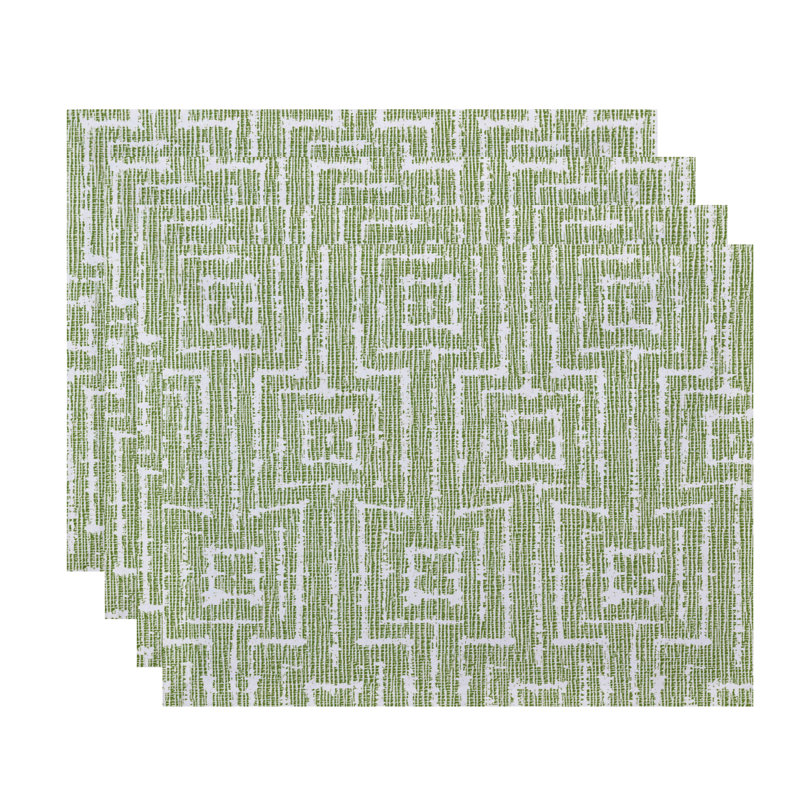 Springdale Polyester Geometric Rectangle Placemat, Green