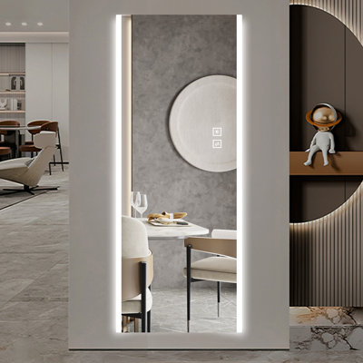 65" x 21" Smart Full Length Mirror with Dimmable LED , 3 Colour Temperature, Easy Install Frameless Design, Shatter-Resistant Wall Mirror for Bedroom, Closet, Entryway