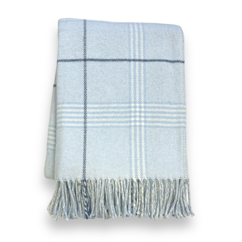 Jeté à carreaux Windowpane, L 67 po x l 50 po, Sky Windowpane Plaid