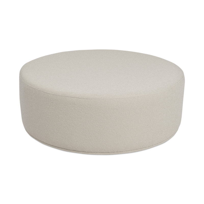 Pouf Celine A Large en laine, Laine blanc cassé