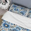 Ensemble de housse de couette à motif floral rétro bleu et beige-579206624
