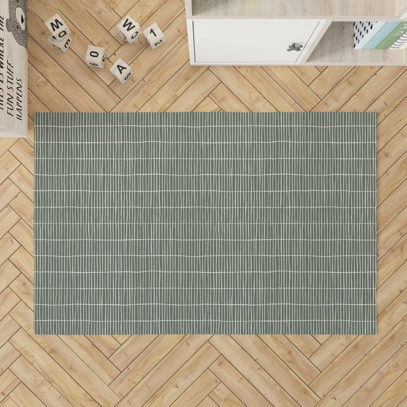 Snow Fence Activity Mat, Chimichurri/Green, Rectangle 2' x 3'