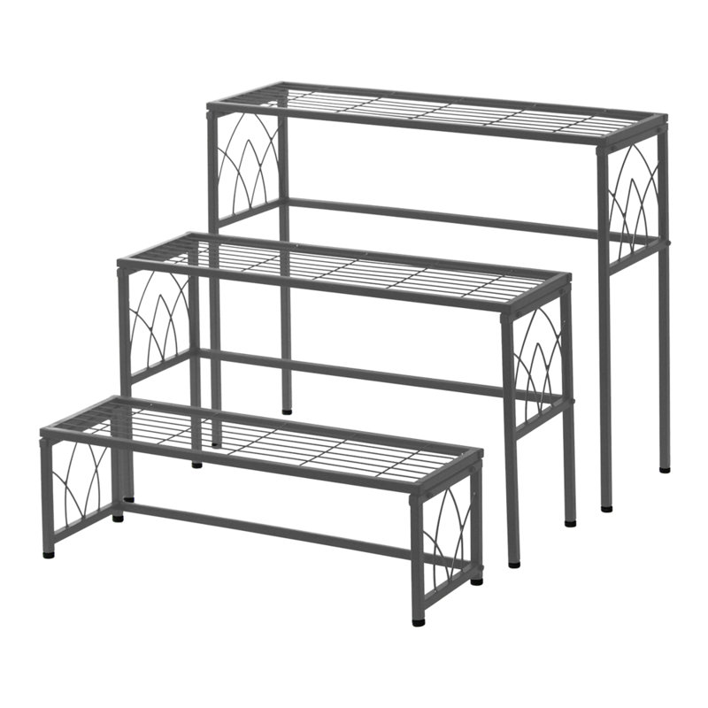 Abigai Nesting Plant Stand 3 Piece Set, Grey