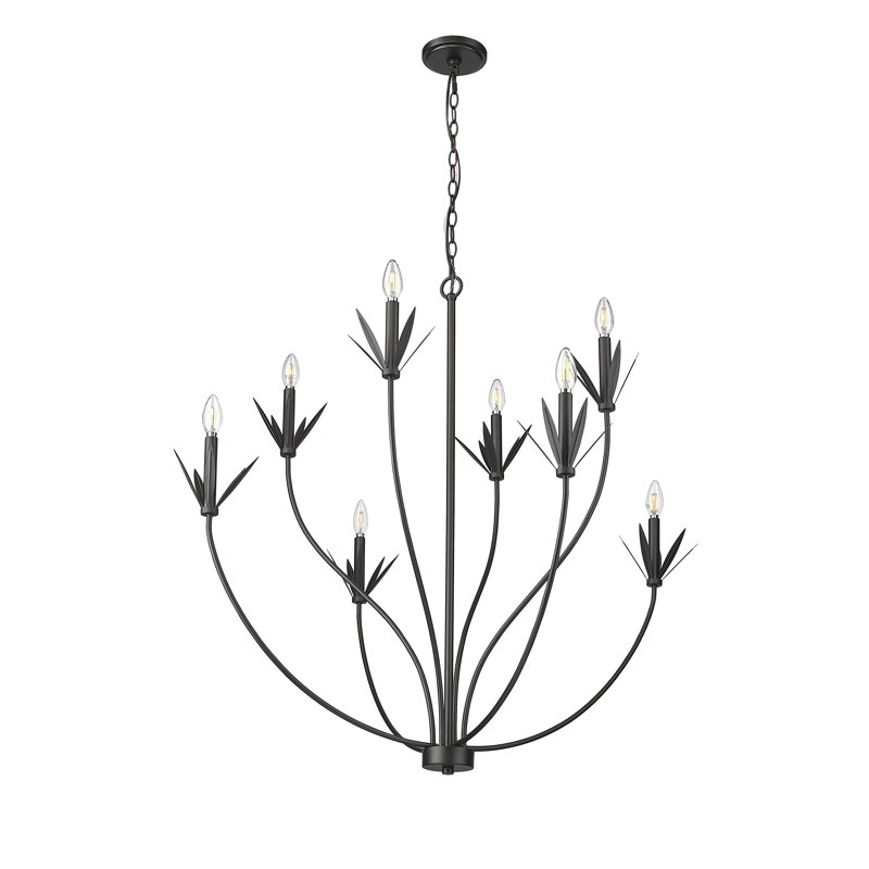 Lustre classique / traditionnel à 8 lumières de 40,5 po de large Primrose, Noir mat