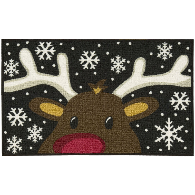 Tapis noir/blanc de renne, Rectangle 1 pi 6 po x 2 pi 6 po