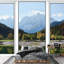 Panneau mural à peindre L 100 pi x l 144 po Scenic Mountain Range-88905185
