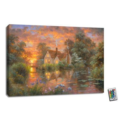 Wetland Cottage 18 x 24 entièrement imprimé à changement de couleur à DEL